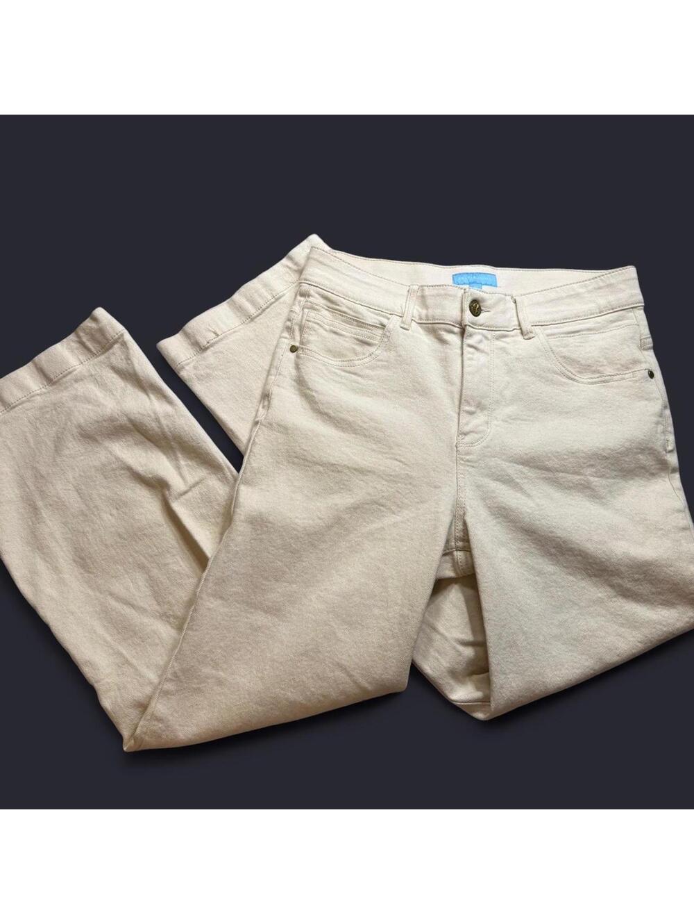 Draper James Women's Cream and Tan Jeans
